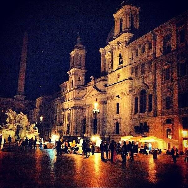  Art Print featuring the photograph Piazza Navona Bathed In Light by Lori Stillman