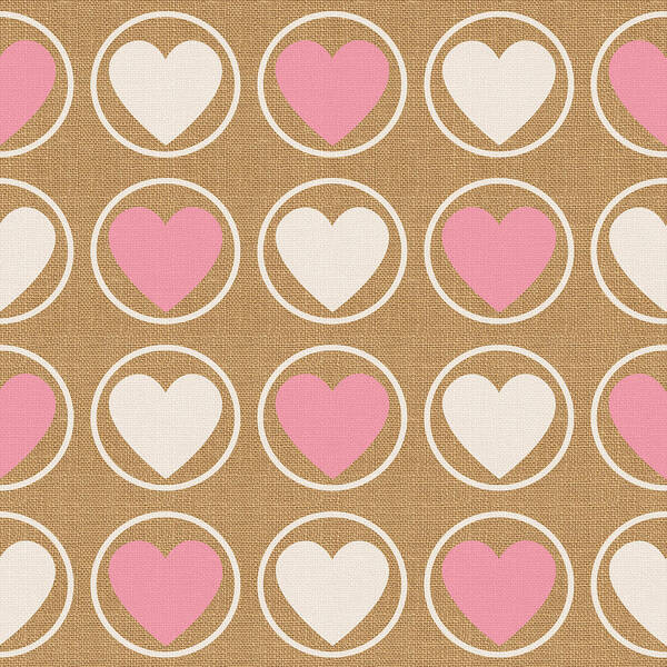 Hearts Art Print featuring the mixed media Pink and White Hearts by Linda Woods