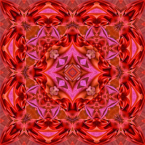 Kaleidoscope Art Print featuring the digital art Pink Perfection No 5 by Charmaine Zoe