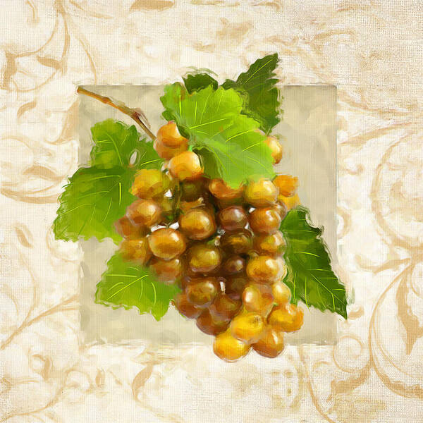 Wine Art Print featuring the painting Pinot Gris II by Lourry Legarde