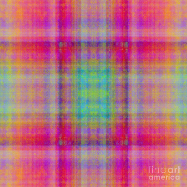 Andee Design Abstract Art Print featuring the digital art Plaid In Pink 1 Square by Andee Design