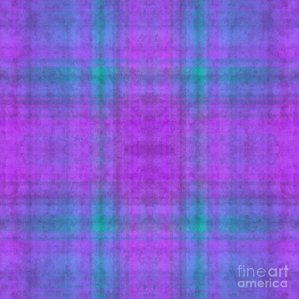 Andee Design Abstract Art Print featuring the digital art Plaid In Purple 1 Square by Andee Design