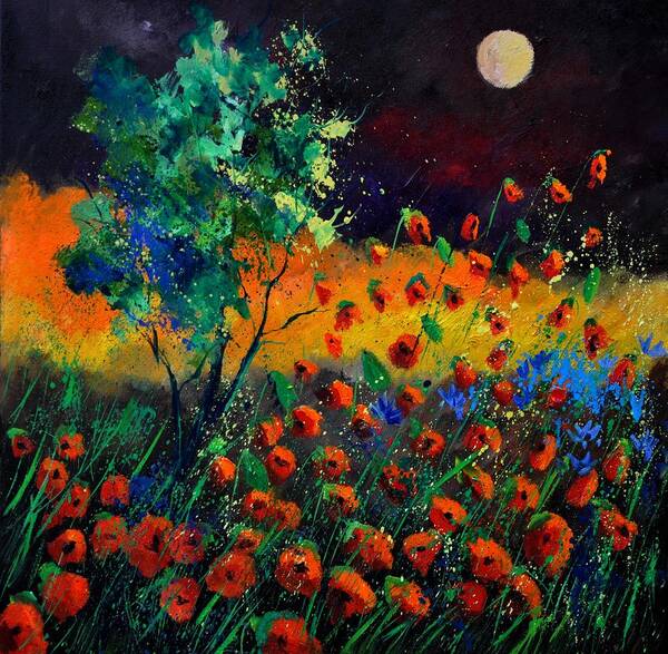 Landscape Art Print featuring the painting Poppies 774111 by Pol Ledent