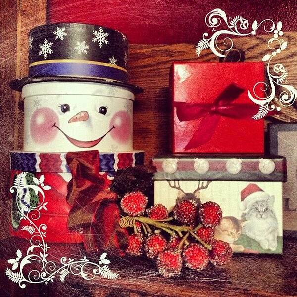 Decoration Art Print featuring the photograph Presents! Oh Joy! #christmas #holiday by Teresa Mucha