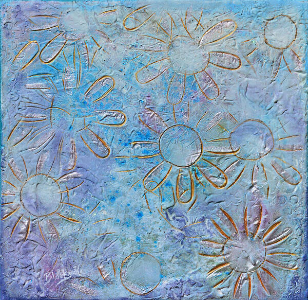 Modern Art Print featuring the painting Pressed Flowers by Donna Blackhall