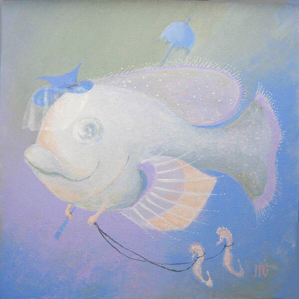 Fish Art Print featuring the painting Promenade by Marina Gnetetsky