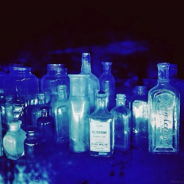 Oldbottles Art Print featuring the photograph Psychedelic Blue by Natasha Marco