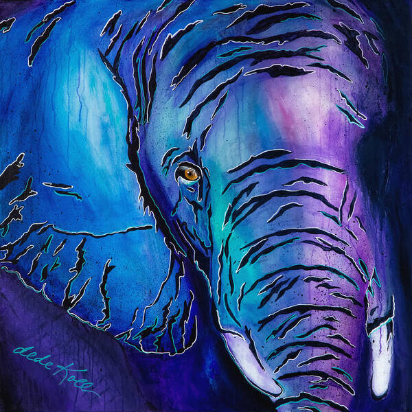 Acrylic Art Print featuring the painting Purple Elephant by Dede Koll