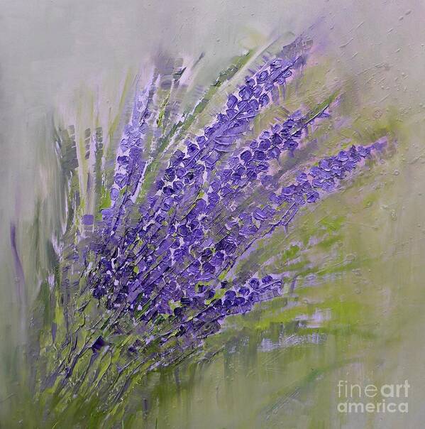 Purple Art Print featuring the painting Purple lavender summer by Amalia Suruceanu