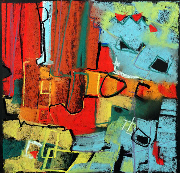 Abstract Art Print featuring the painting Red Door by Katie Black