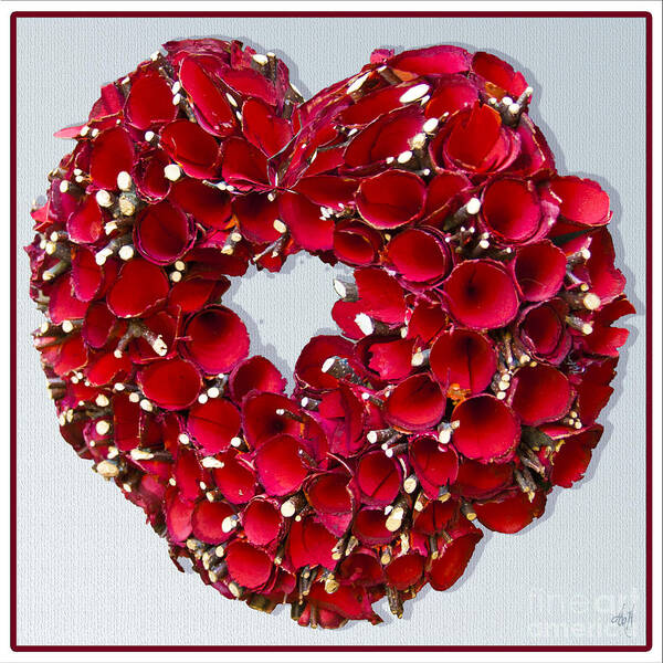 Red Heart Wreath Art Print featuring the photograph Red Heart Wreath by Victoria Harrington