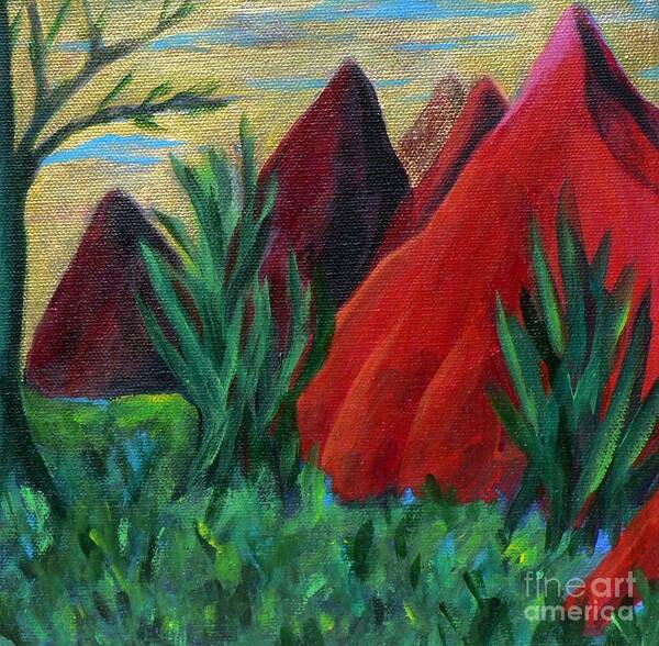 Mountain Range Art Print featuring the painting Red Kisses by Elizabeth Fontaine-Barr