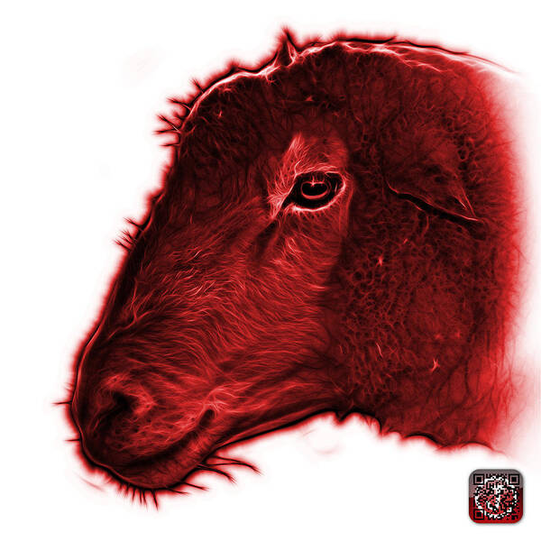 Sheep Art Print featuring the digital art Red Polled Dorset Sheep - 1643 FS by James Ahn