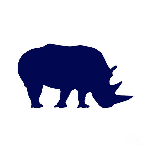 Graphic Art Art Print featuring the photograph Rhino in Navy and White by Jackie Farnsworth