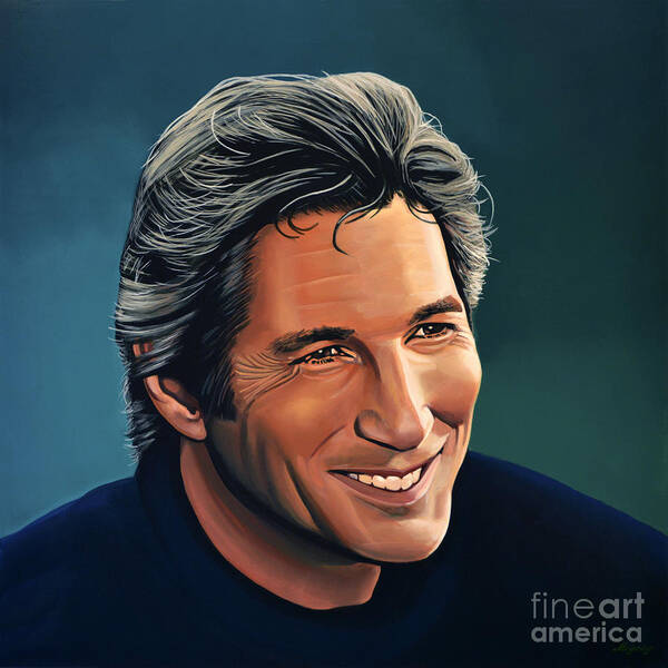 Richard Gere Art Print featuring the painting Richard Gere by Paul Meijering