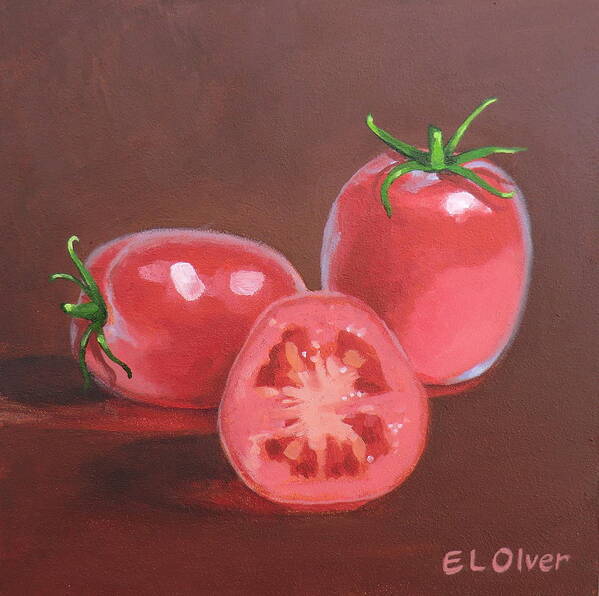 Roma Art Print featuring the painting Roma Tomatoes by Elisabeth Olver