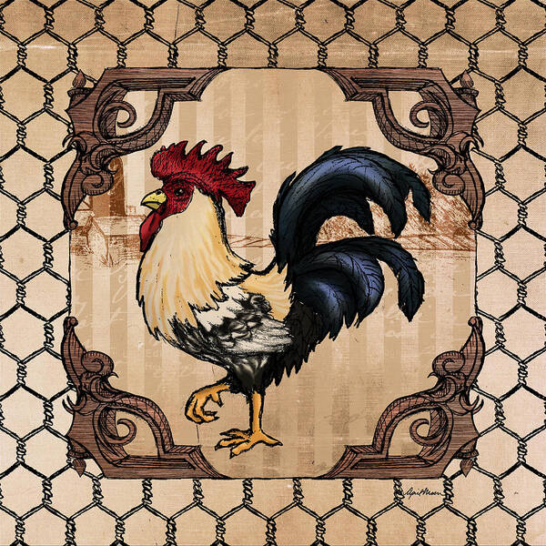 Rooster Art Print featuring the digital art Rooster II by April Moen