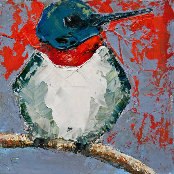 Hummingbird Art Print featuring the painting Ruby-Throated Hummingbird by Jani Freimann