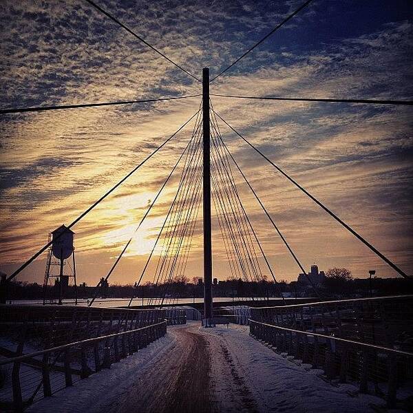 Cantfindthegeocache Art Print featuring the photograph Sabo #bridge Near #sunset. #minneapolis by Mike S