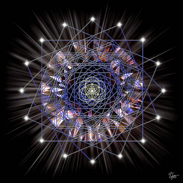 Endre Art Print featuring the digital art Sacred Geometry 55 by Endre Balogh