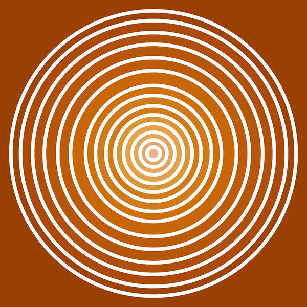 Frank Tschakert Art Print featuring the painting Saffron Colored Abstract Circles by Frank Tschakert