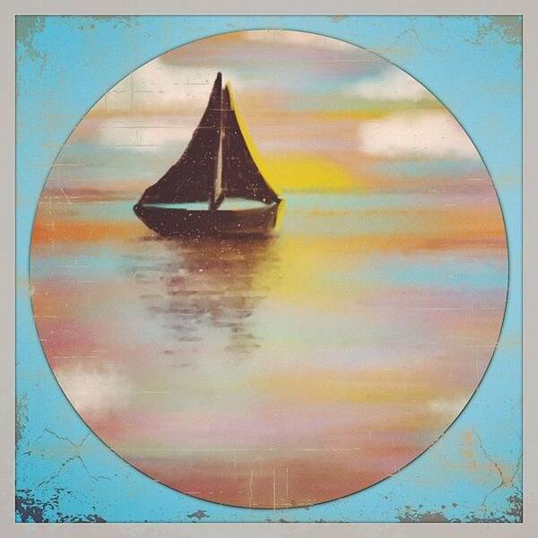 Procreate Art Print featuring the photograph Sailboat Fingerpainting by J Lopez