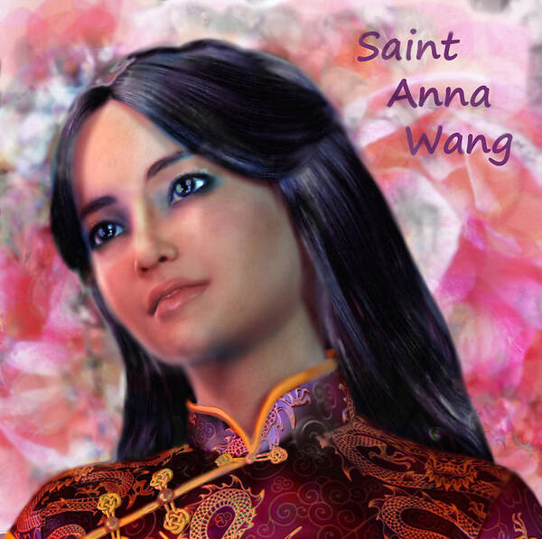Saint Anna Wang Art Print featuring the painting Saint Anna Wang/2 by Suzanne Silvir