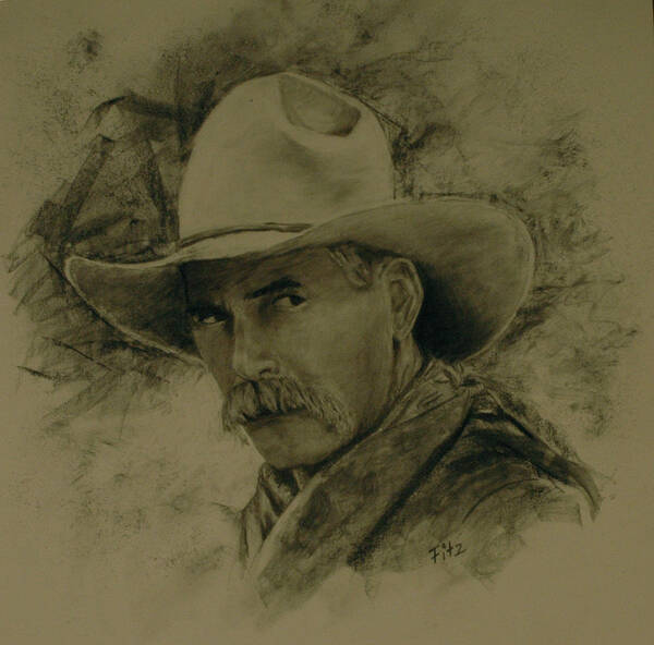 Cowboy Art Print featuring the painting Sam by Rick Fitzsimons