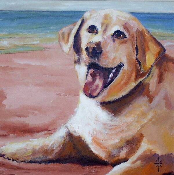 Dog Portrait Art Print featuring the painting Sandy Bell by Jodie Marie Anne Richardson Traugott     aka jm-ART