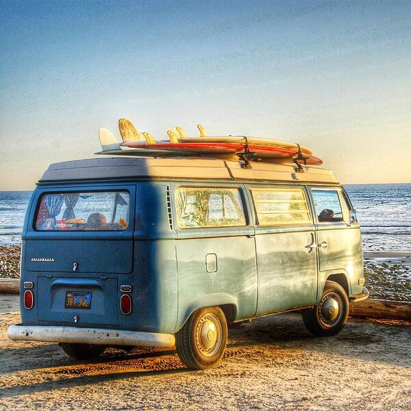 San Onofre Art Print featuring the photograph Sano VW Bus by Hal Bowles