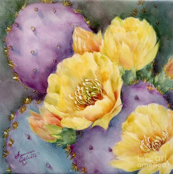 Southwest Art Print featuring the painting Santa Rita in Bloom by Summer Celeste
