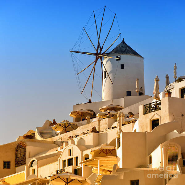 Santorini Art Print featuring the photograph Santorini Windmill 05 by Antony McAulay