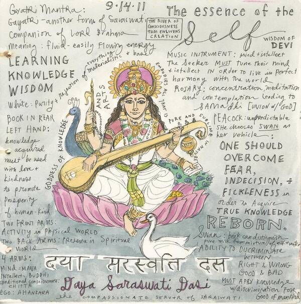  Art Print featuring the painting Saraswati by Jennifer Mazzucco
