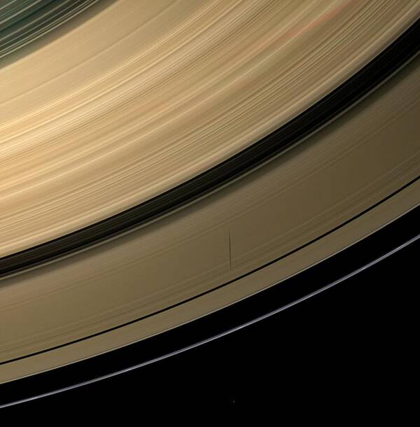 Saturn Art Print featuring the photograph Saturn's Rings At Equinox by Nasa/jpl/space Science Institute/science Photo Library