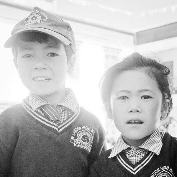  Art Print featuring the photograph School Kids In Zanskar by Aleck Cartwright