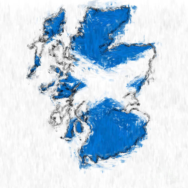 Scotland Art Print featuring the photograph Scotland Painted Flag Map by Antony McAulay