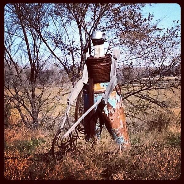 Steel Art Print featuring the photograph Scotts Bluff County #tin #man #farmer by M Hunter