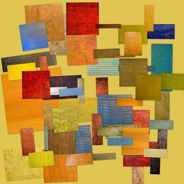 Textural Art Print featuring the painting Scrambled Eggs lll by Michelle Calkins