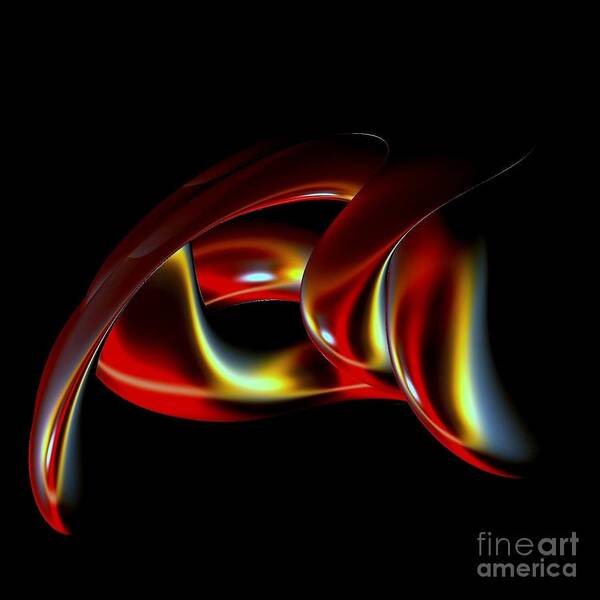 Abstract Art Print featuring the digital art Shades of Red by Greg Moores