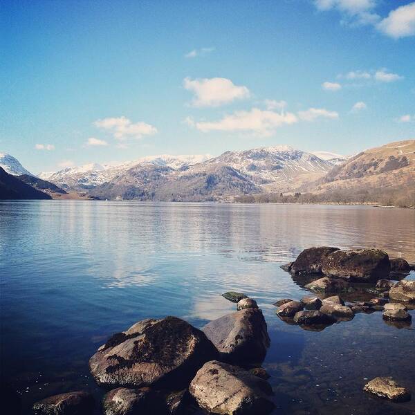 Tranquility Art Print featuring the photograph Shoreline Of Ullswater, Lake District by Verity E. Milligan