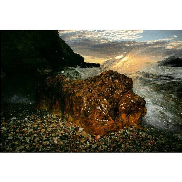 Sky Art Print featuring the photograph Sky water and rocks by Paloma Teran