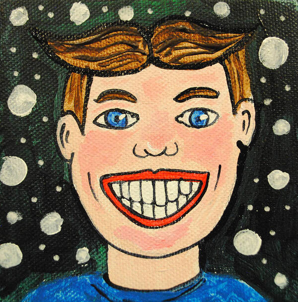 Asbury Park Art Print featuring the painting Smiling Boy by Patricia Arroyo
