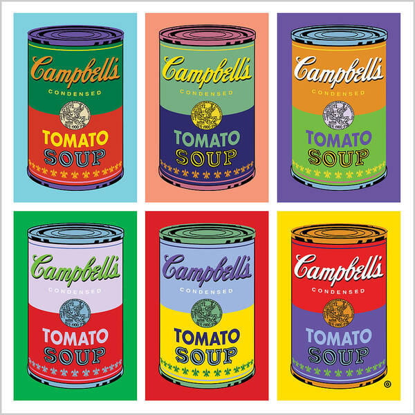 Vector Art Print featuring the digital art Soup Cans by Gary Grayson