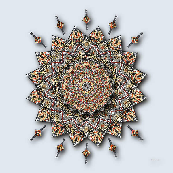 Abstract Art Print featuring the digital art Southwest Pottery Art Mandala by Deborah Smith