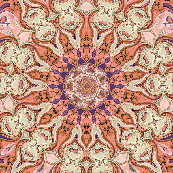 Pink Art Print featuring the digital art Special Seven Mandala by Deborah Smith