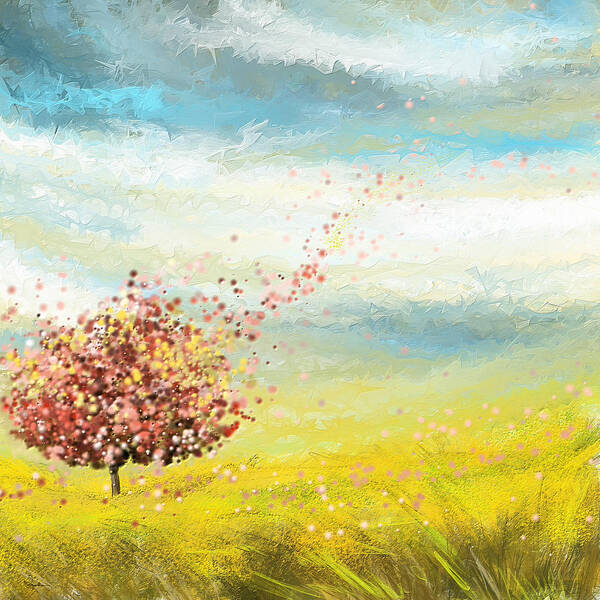Four Seasons Art Print featuring the painting Spring-Four Seasons Paintings by Lourry Legarde