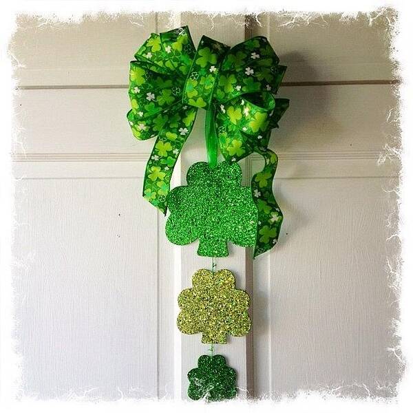 Clover Art Print featuring the photograph St Patricks Day Door Decor For $7! I by Teresa Mucha