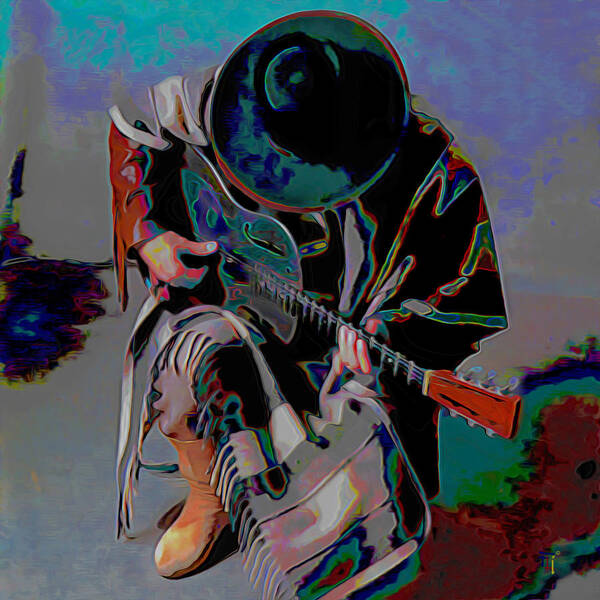 Stevie Ray Vaughan Art Print featuring the painting Stevie Ray Vaughan SRV by Fli Art