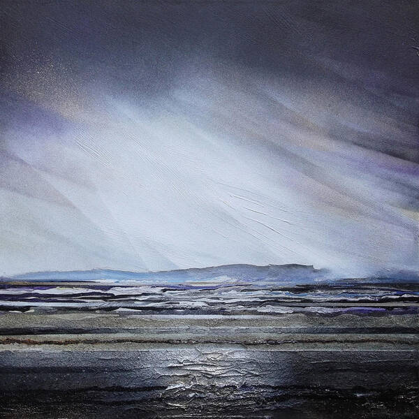 Storm Art Print featuring the mixed media Storm over Druridge bay Northumberland 1 by Mike  Bell