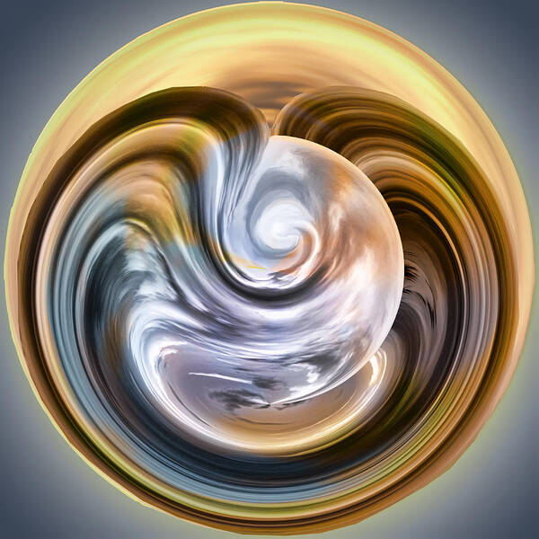 Sphere Art Print featuring the digital art Stormy Clouds Ball by Georgianne Giese